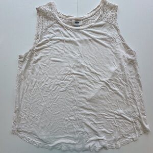 Old Navy plus‎ cream crochet lace sleeveless blouse women’s 1X